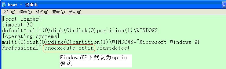 ͼ3 Windows XPDEPĬ״̬