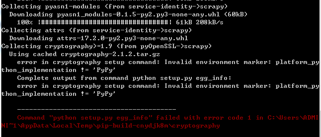 pip install scrapy