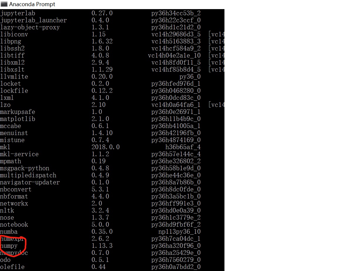 �Ѿ�װ����numpy