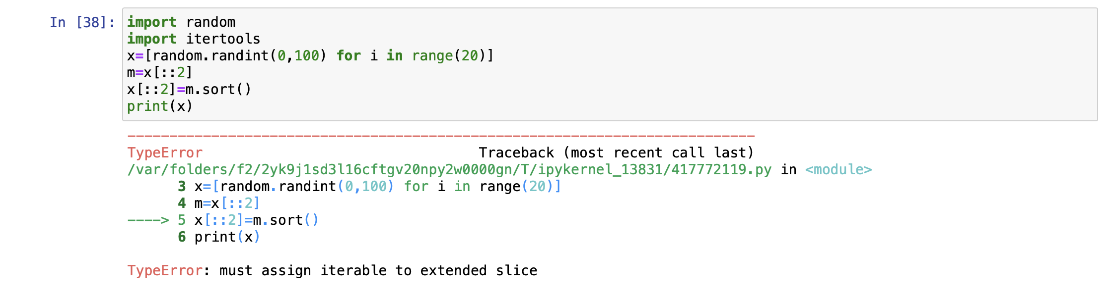 must assign iterable to extended sliceʲô 
