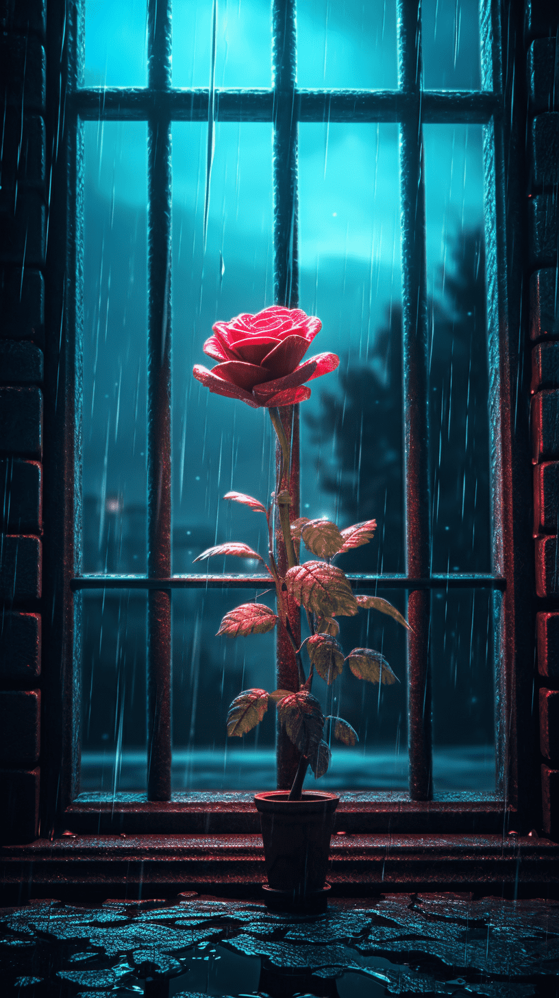 Bool_a_rose_in_the_rain_in_front_of_a_window_lanscape_in_the_st_4a997d3f-dfca-47.png