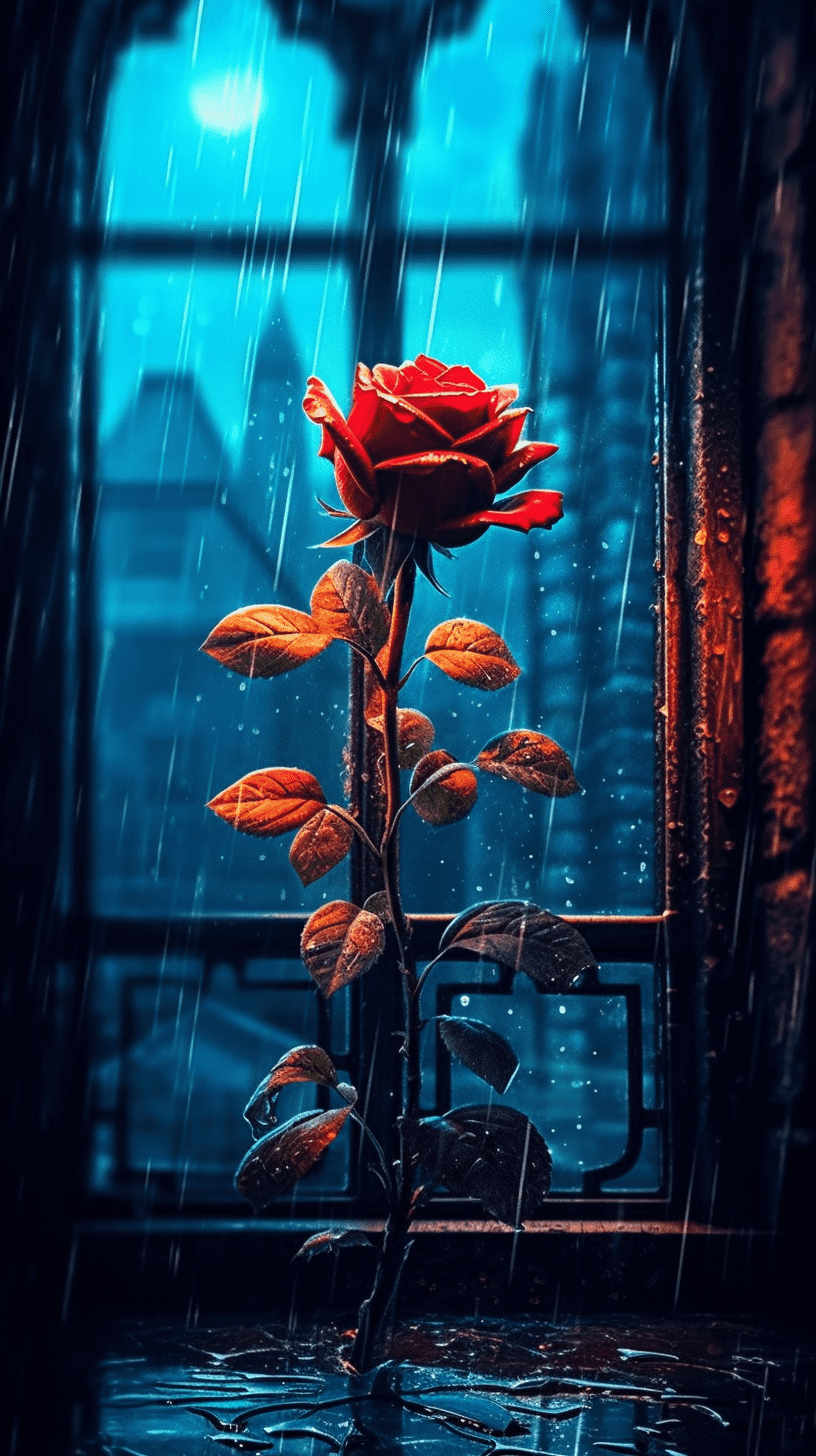 Bool_a_rose_in_the_rain_in_front_of_a_window_lanscape_in_the_st_8ca1d14f-c571-49.png